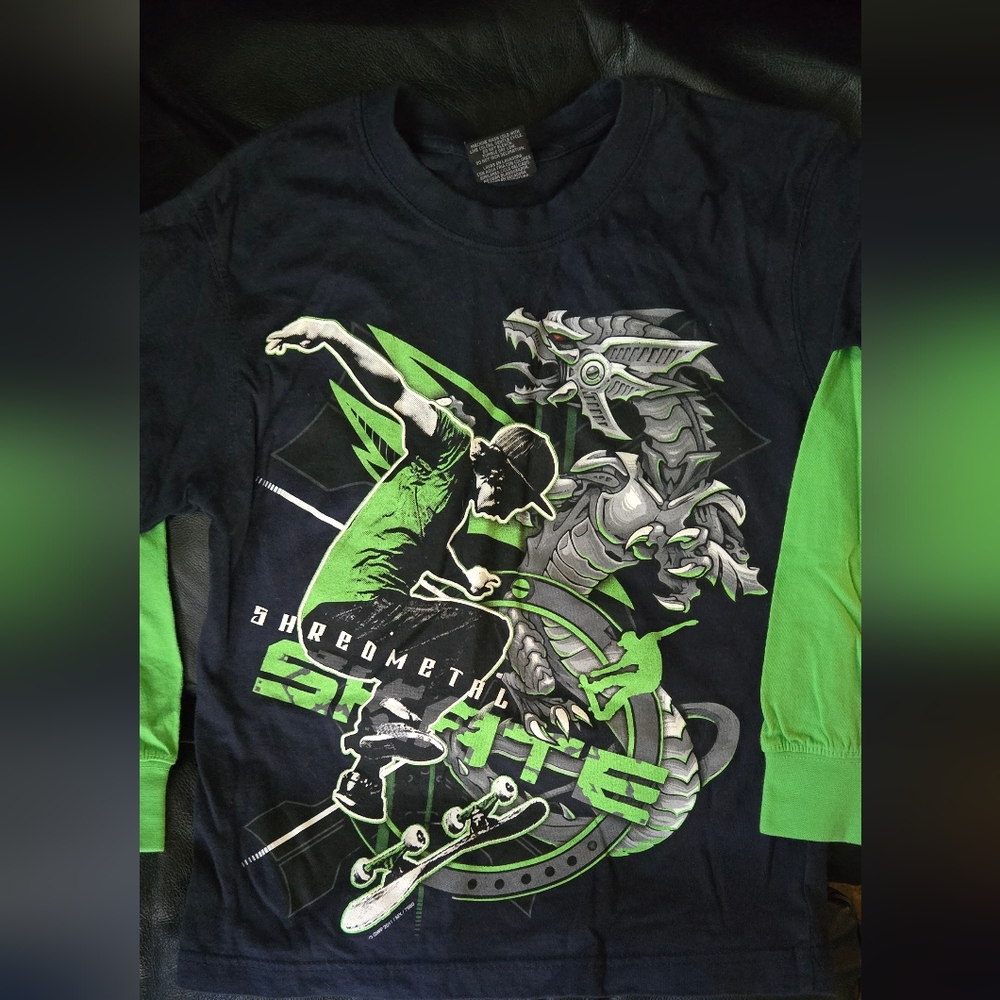GWP Sport Shredmetal Skateboard Cool Long Sleeve Tee SzM - Picture 3 of 6